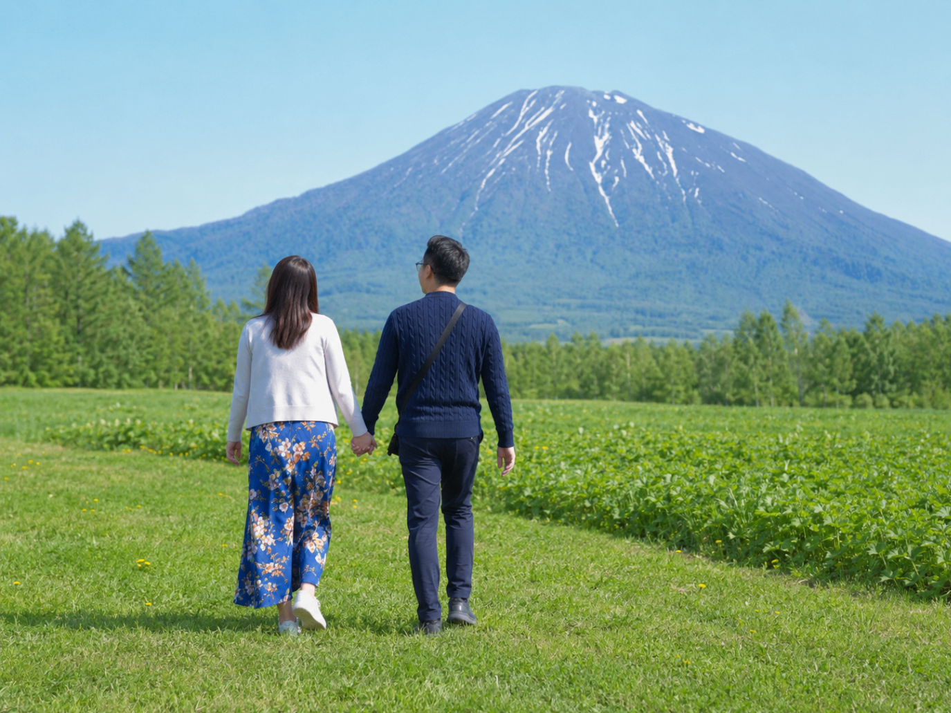 羊蹄山に向かって歩く